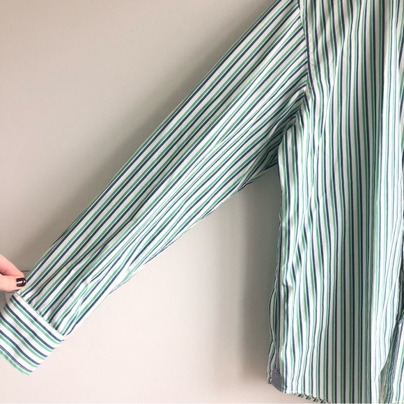 M&S BLUE HARBOUR Regular Fit striped button down dress shirt Sz M - Picture 4 of 12